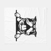 ハッおもしろいプブルドッグ フリースブランケット (正面(横))