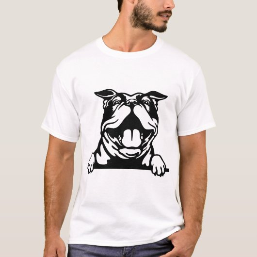 ハッおもしろいプブルドッグ Tシャツ (正面)