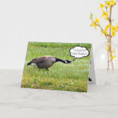 ハッおもしろいプベレーテッド誕生日グース カード (黄色い花)