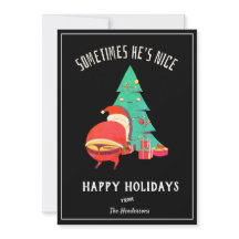 ハッおもしろいプホリデーズグリーティングいけなサンタブラック