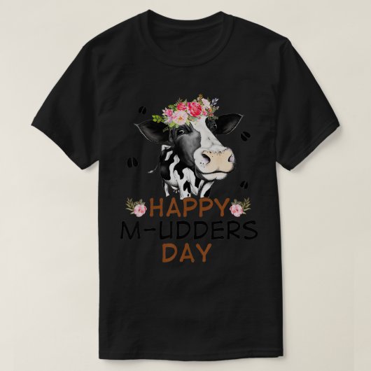 ハッおもしろいプマードダースデイおもしろいカウハイファー農家モ Tシャツ (デザイン正面)