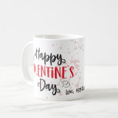 ハッおもしろいプヴァレンティーンズデイブラック猫好き コーヒーマグカップ (正面左)