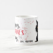 ハッおもしろいプヴァレンティーンズデイブラック猫好き コーヒーマグカップ (中央)