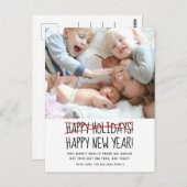 ハッおもしろいモダンプニューイヤーホリデイ ポストカード (正面/裏面)