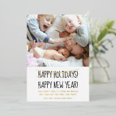 ハッおもしろいモダンプニューイヤーホリデーカード 箔シーズンカード (立ち正面)