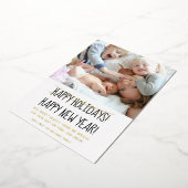 ハッおもしろいモダンプニューイヤーホリデーカード 箔シーズンカード (回転した状態)