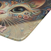 ハッお洒落トフローラ付き猫パーソナライズされた カッティングボード (角)