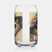 ハッお洒落トフローラ付き猫パーソナライズされた ガラス缶 (右)