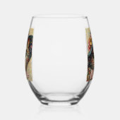 ハッお洒落トフローラ付き猫パーソナライズされた ステムなしワイングラス (右)