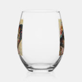 ハッお洒落トフローラ付き猫パーソナライズされた ステムなしワイングラス (左)