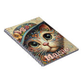 ハッお洒落トフローラ付き猫パーソナライズされた ノートブック (右側)