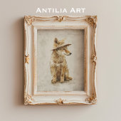 ハッお洒落ト動物の素朴コヨーテ ポスター