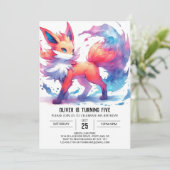 ハッお洒落ピーキツネ誕生日 招待状 (スタンド正面)