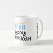 ハッお洒落プハヌカーおもしろいタイポグラフィ コーヒーマグカップ (正面右)