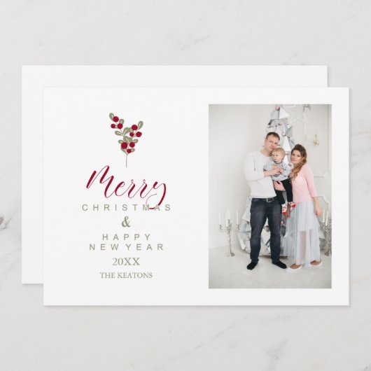 ハッお洒落プホリデーズクラシッククリスマス写真 (正面/裏面)