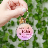 ハッかわいらしピー105誕生日パーソナライズされた キーホルダー (手)