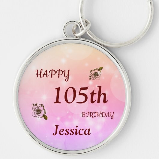 ハッかわいらしピー105誕生日パーソナライズされた キーホルダー (正面)