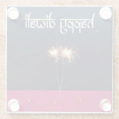 ハッきらめくプディワリ – グラスコースター ガラスコースター (裏面)