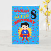 ハッすごいト誕生日 – 少年 カード (黄色い花)