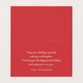 ハッすてきプホリデーモダンシンプル家族の写真 名刺 (内部フラット)