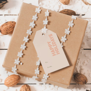 ハッはっきりしたプモダンホリデーズコーラルトゥ ギフトタグ