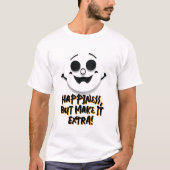 ハッよくはしゃぐピー顔漫画 Tシャツ (正面)