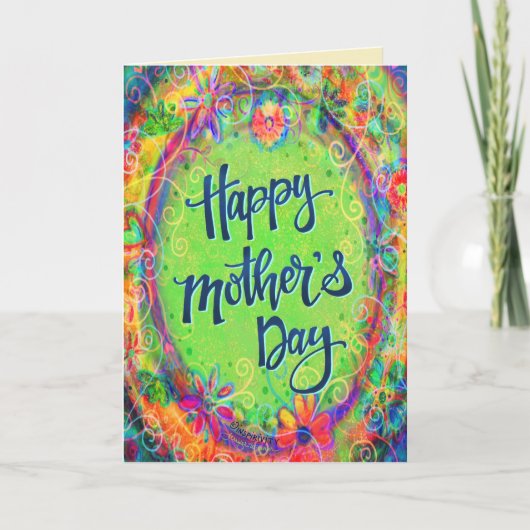 ハッエレガントはっきりしたプマザーの日フローラかわいらしボー カード (正面)