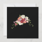 ハッエレガントピー結婚ズ記念日ピンクフローラ ノートカード (裏面)