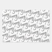 ハッエレガントピー！レタリング | ラッピングペーパーシート (正面2)