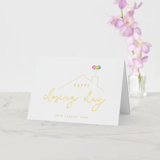 ハッエレガントプクロージッ実在グ不動産 箔グリーティングカード (蘭)