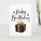 ハッエレガントプグリーティング誕生日 カード (正面)
