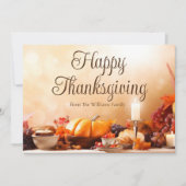 ハッエレガントプサンクスギビングディナーテーブルカスタム シーズンカード (正面)