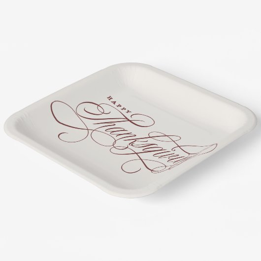 ハッエレガントプサンクスギビングデザイン紙Pla ペーパープレート (傾斜あり)