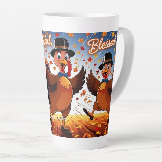 ハッエレガントプサンクスギビング カフェラテマグ (右アングル)