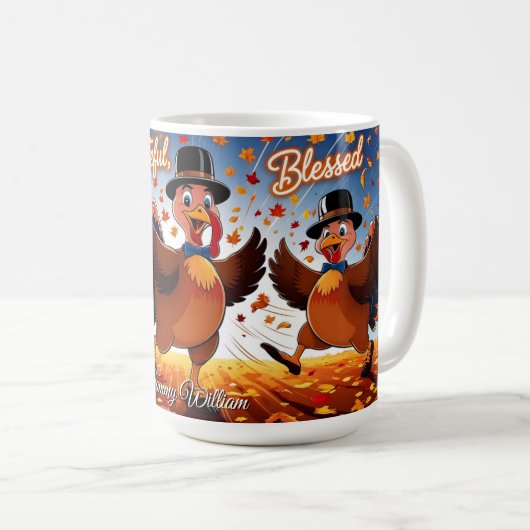 ハッエレガントプサンクスギビング コーヒーマグカップ (正面右)