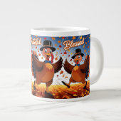 ハッエレガントプサンクスギビング ジャンボコーヒーマグカップ (正面右)