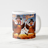 ハッエレガントプサンクスギビング ジャンボコーヒーマグカップ (正面右)
