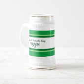 ハッエレガントプセントパトリックの日名前をカスタムするグリーン ビールジョッキ (正面左)