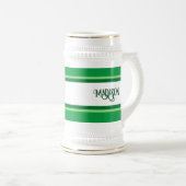 ハッエレガントプセントパトリックの日名前をカスタムするグリーン ビールジョッキ (正面右)