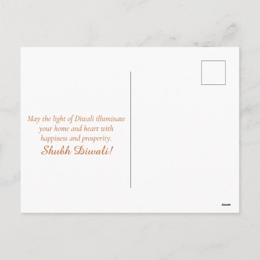 ハッエレガントプディワリ金ゴールドキャンドルフェスティバルの光 シーズンポストカード (裏面)