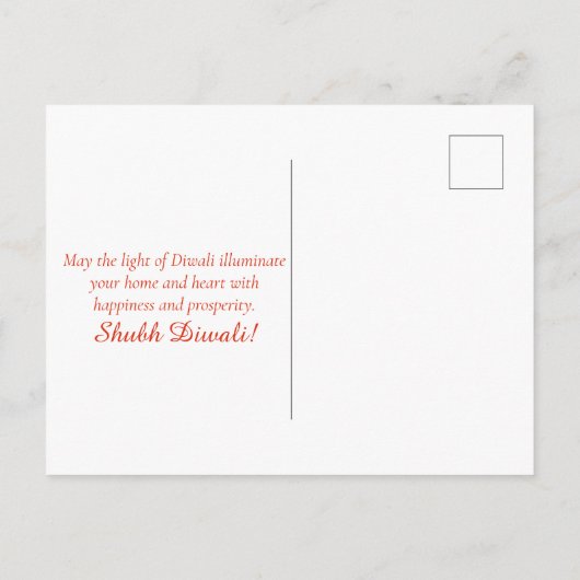 ハッエレガントプディワリ金ゴールドディヤフェスティバルオブライト シーズンポストカード (裏面)