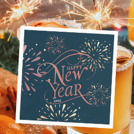 ハッエレガントプニューイヤーゴールドフォイル スタンダードカクテルナプキン