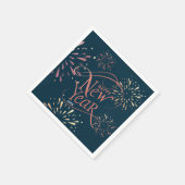 ハッエレガントプニューイヤーゴールドフォイル スタンダードカクテルナプキン (角)