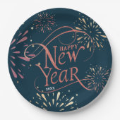 ハッエレガントプニューイヤーゴールドフォイル ペーパープレート (正面)
