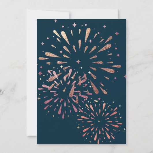 ハッエレガントプニューイヤーゴールドフォイル 招待状 (裏面)