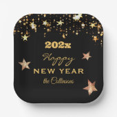 ハッエレガントプニューイヤー7インチスクエアの名前 ペーパープレート (正面)