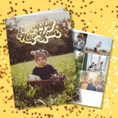 ハッエレガントプニューイヤー8写真折り畳み 箔シーズンカード