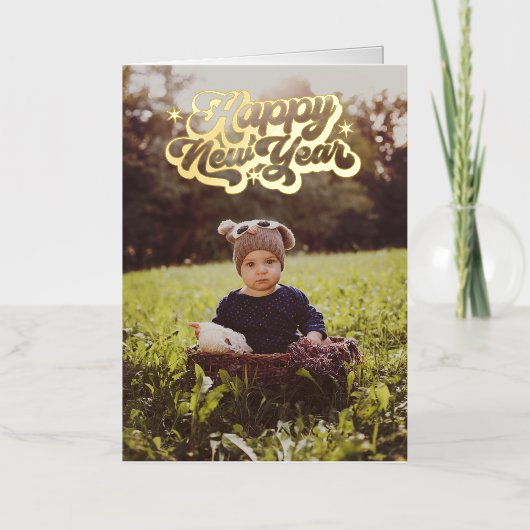 ハッエレガントプニューイヤー8写真折り畳み 箔シーズンカード (正面)