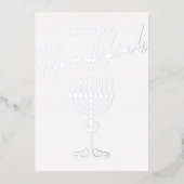 ハッエレガントプハヌカー（ユダヤ教）メノラーシルバー 箔シーズンカード (正面)