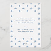 ハッエレガントプハヌカー（ユダヤ教）メノラーシルバー 箔シーズンカード (裏面)